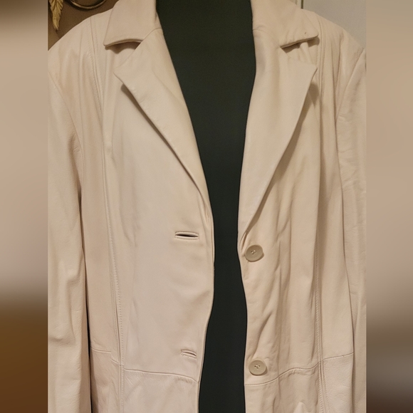 Women's Wilsons Pelle Studio White/Cream Leather Blazer, Coat - Picture 5 of 10